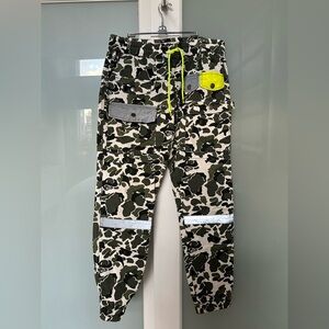 Maison Noir Mens Multicolor Camouflage Pockets Pull On Joggers Pants - L